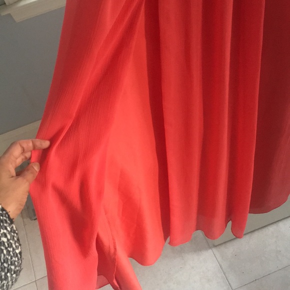 Long One Shoulder Crinkle Chiffon Dress - Picture 4 of 5